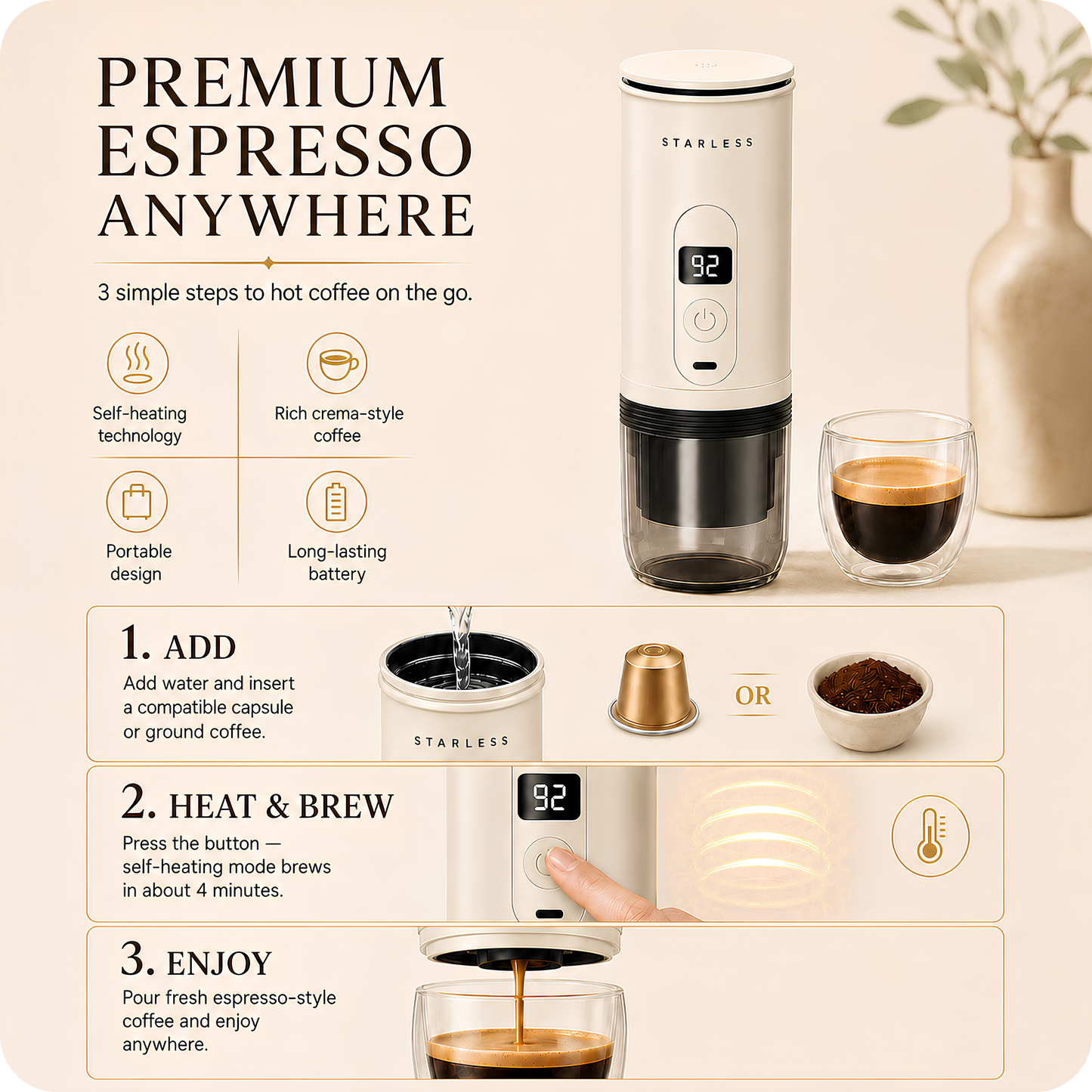 Starless Portable Espresso Machine