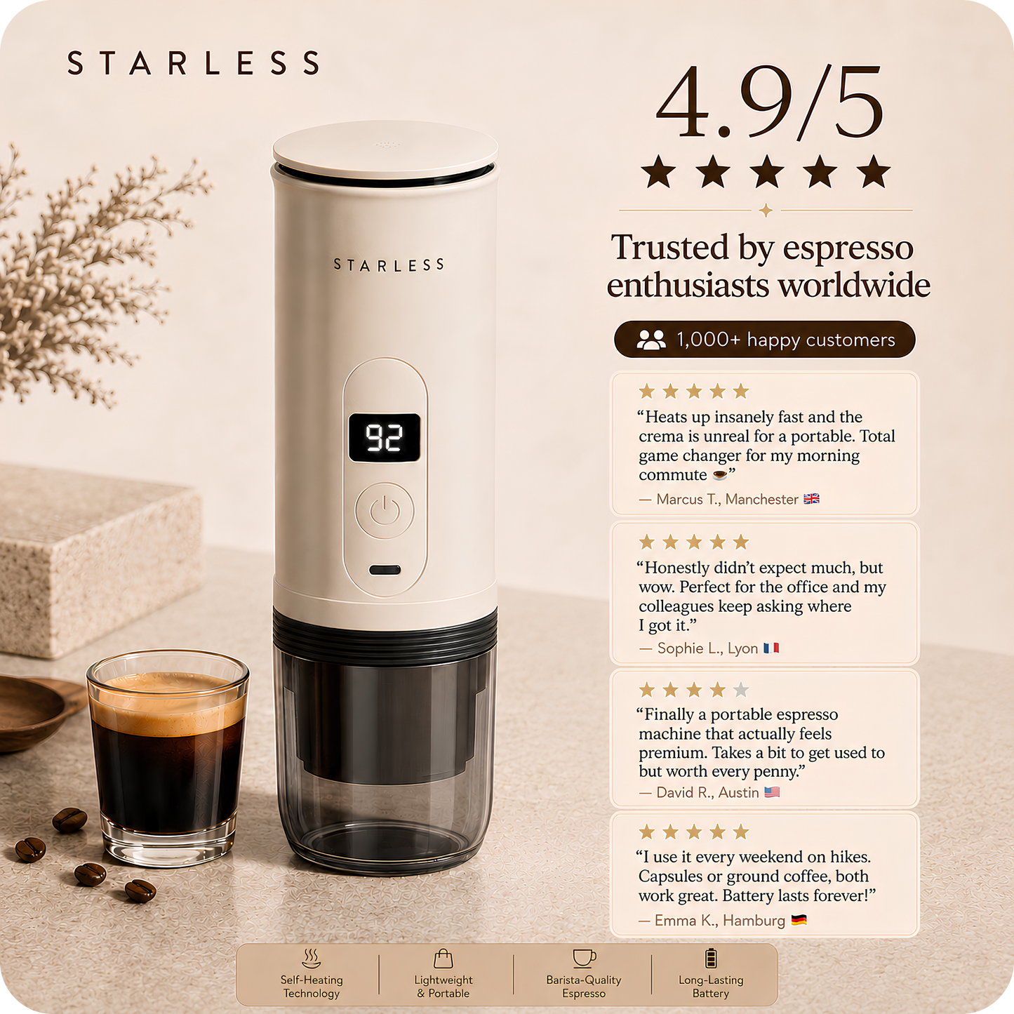 Starless Portable Espresso Machine