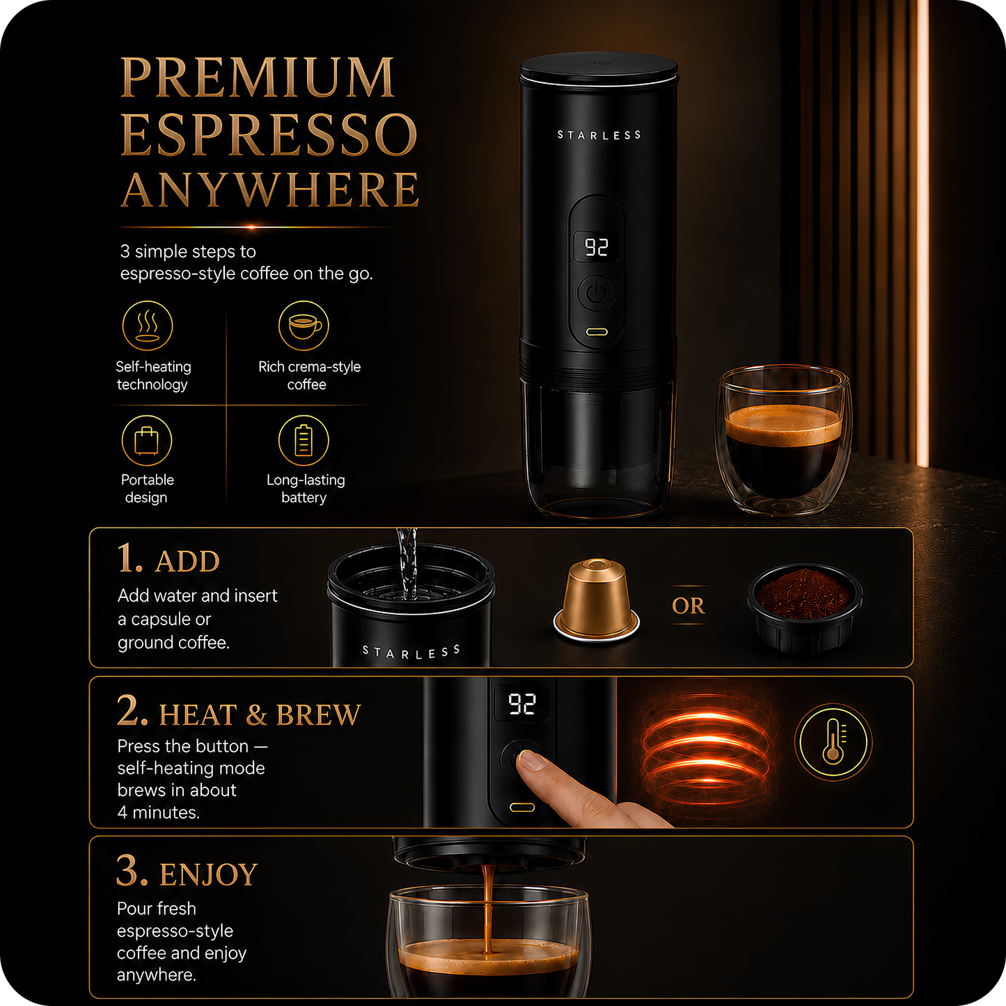 STARLESS – Machine espresso portable