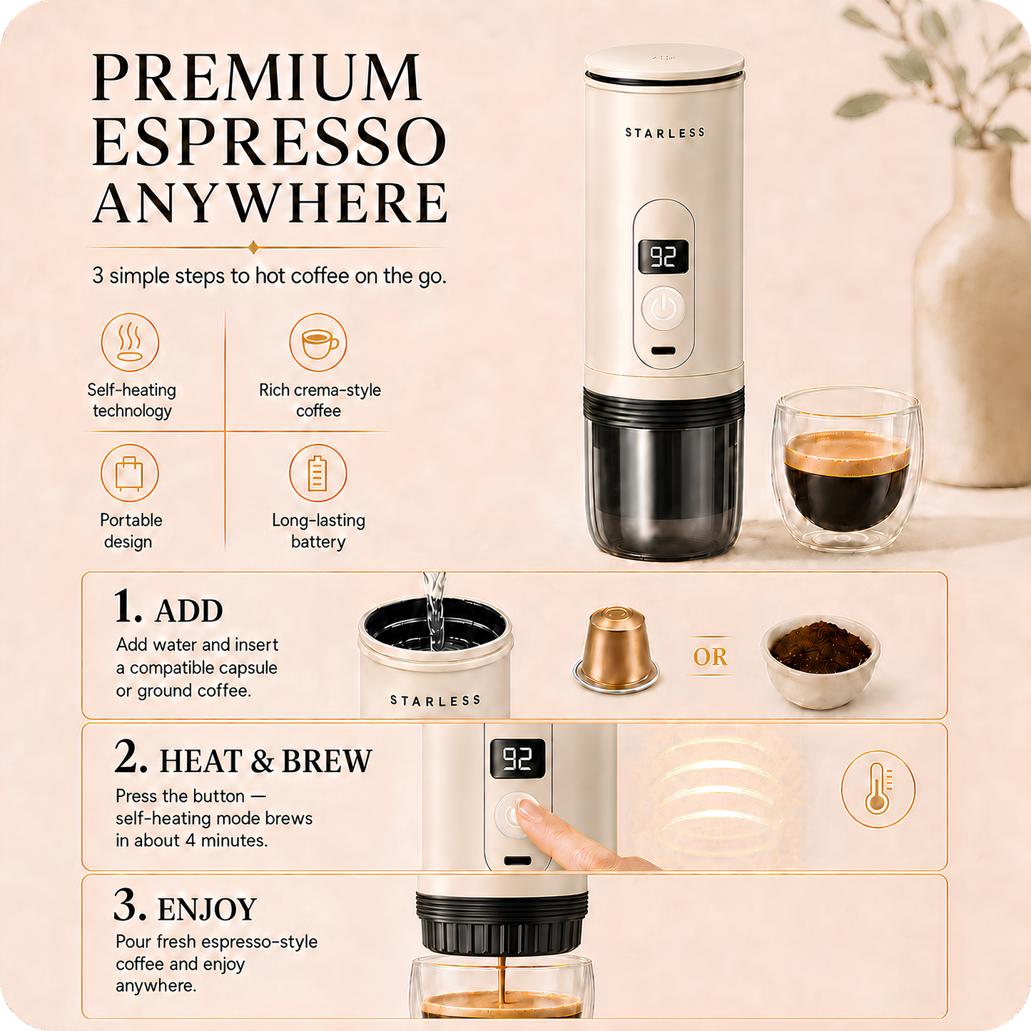 Starless Portable Espresso Machine