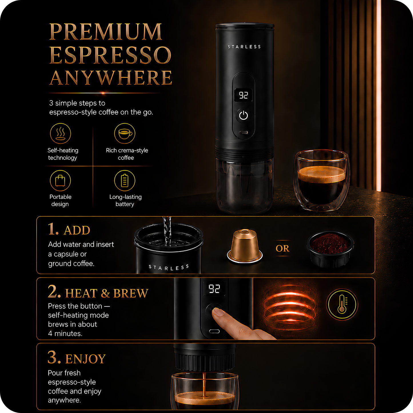 Starless Portable Espresso Machine